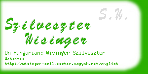 szilveszter wisinger business card